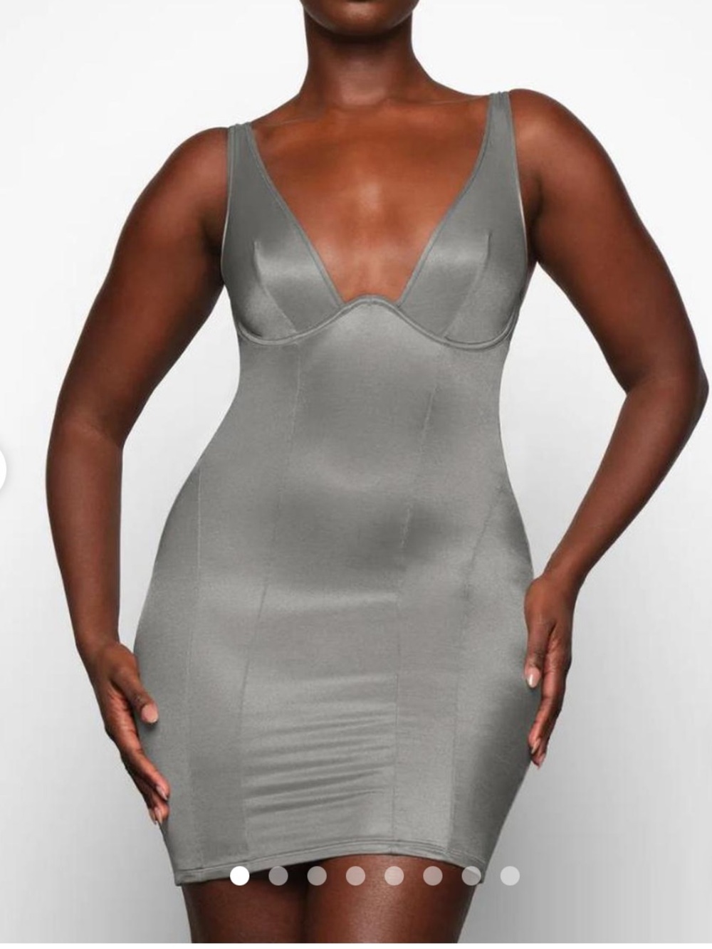 SkIMS Corset Bustier mini dress in gray with wired cups